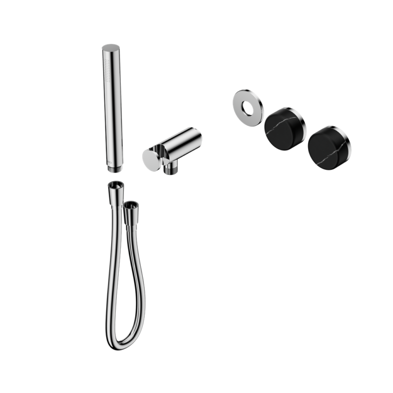 Nero Serenity Progressive Shower System Trim Kit - Marquina Black Handle & Slim Shower - Design 10