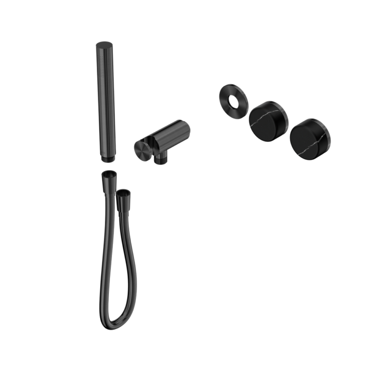 Nero Serenity Progressive Shower System Trim Kit - Marquina Black Handle & Slim Shower - Design 10