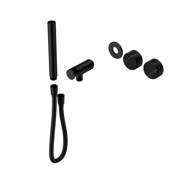 Nero Serenity Progressive Shower System Trim Kit - Marquina Black Handle & Slim Shower - Design 10