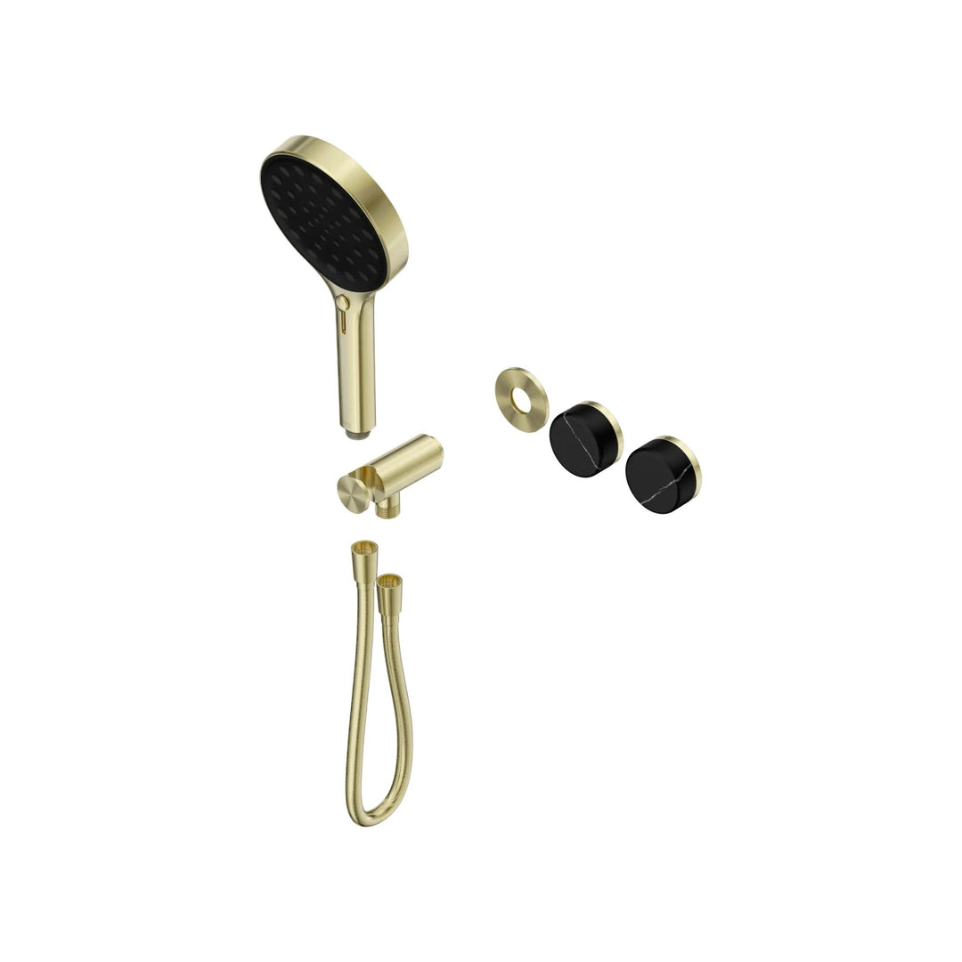 Nero Serenity Progressive Shower System Trim Kit - Marquina Black Handle & Hand Shower