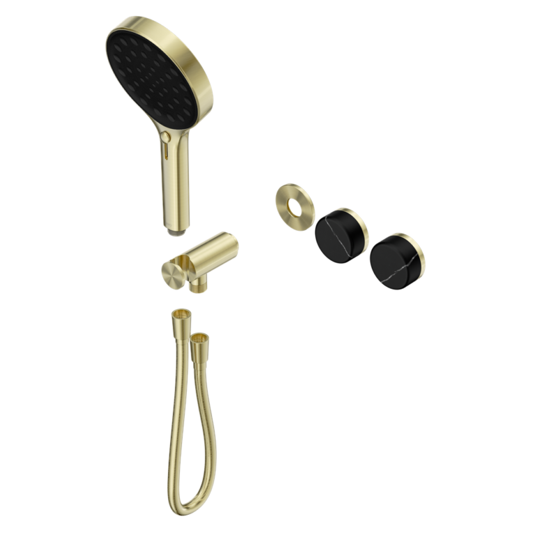 Nero Serenity Progressive Shower System Trim Kit - Marquina Black Handle & Hand Shower - Design 10