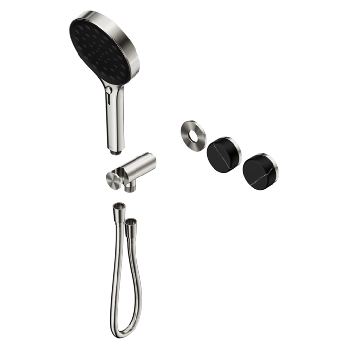 Nero Serenity Progressive Shower System Trim Kit - Marquina Black Handle & Hand Shower - Design 10