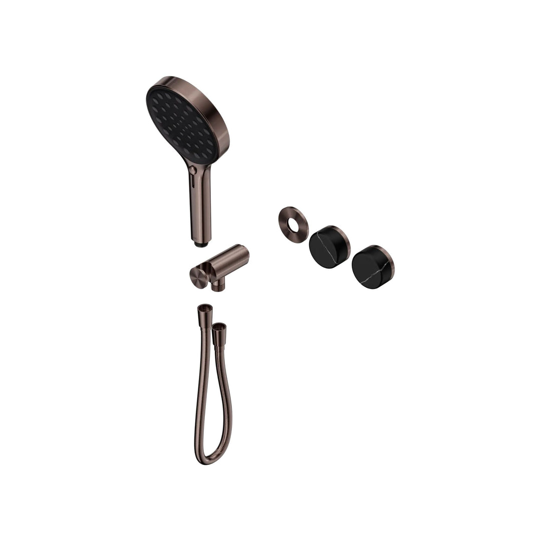 Nero Serenity Progressive Shower System Trim Kit - Marquina Black Handle & Hand Shower