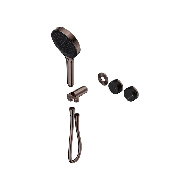 Nero Serenity Progressive Shower System Trim Kit - Marquina Black Handle & Hand Shower