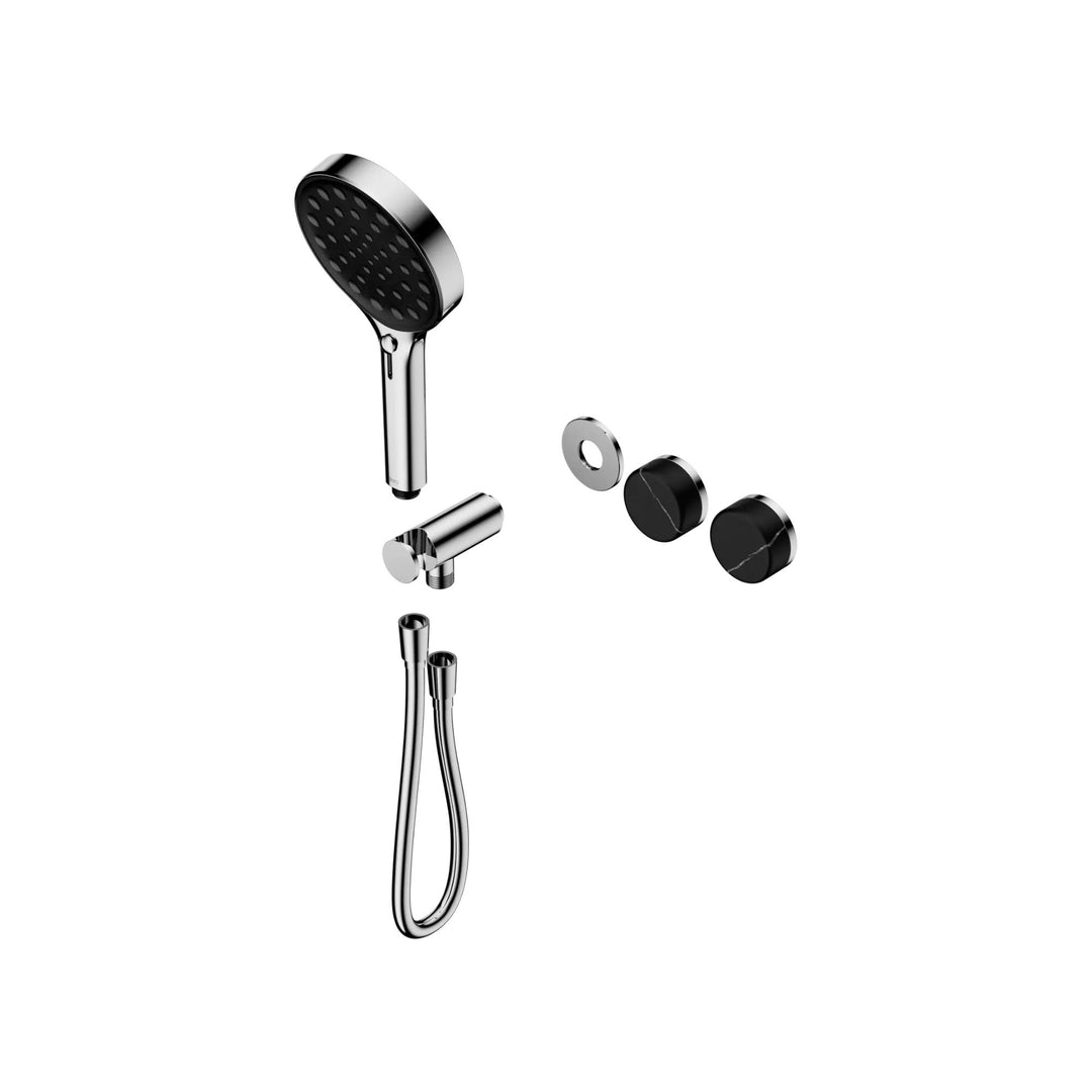 Nero Serenity Progressive Shower System Trim Kit - Marquina Black Handle & Hand Shower