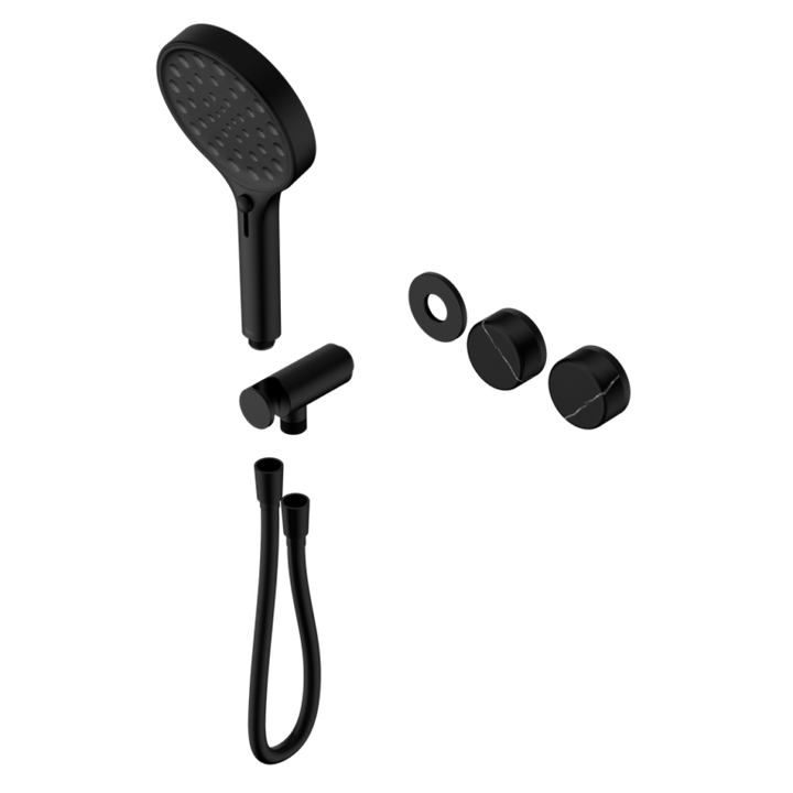 Nero Serenity Progressive Shower System Trim Kit - Marquina Black Handle & Hand Shower - Design 10