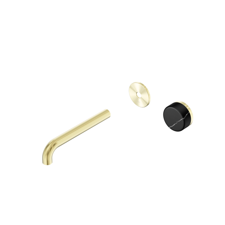 Nero Serenity Progressive Wall Basin Mixer Trim Kit 160/185/220mm - Marquina Black Handle - Design 10