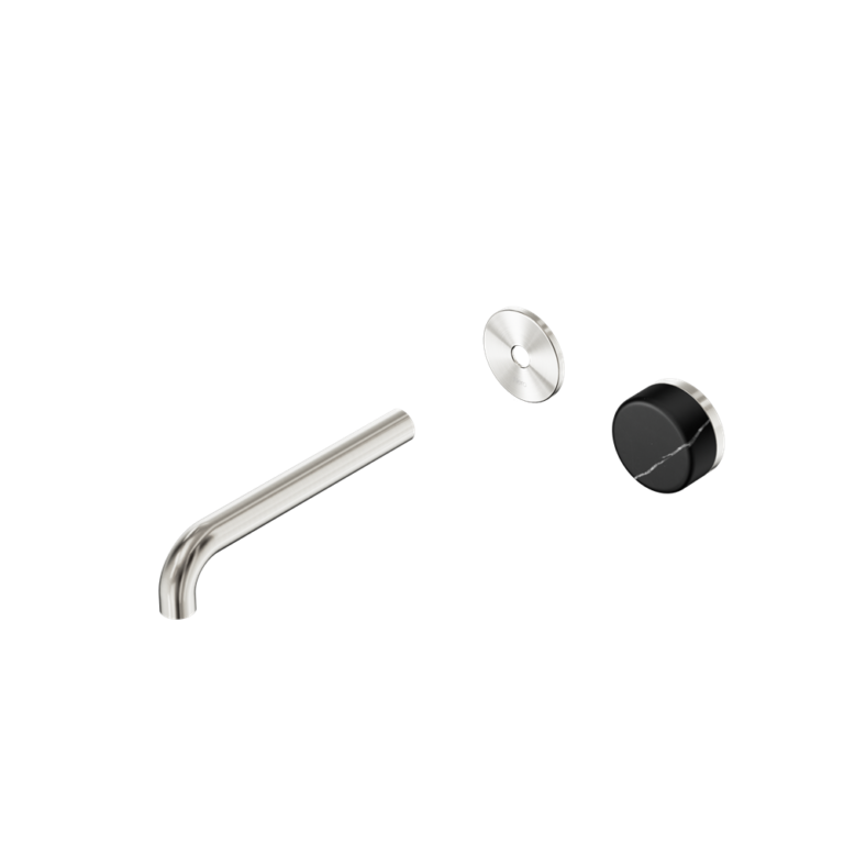 Nero Serenity Progressive Wall Basin Mixer Trim Kit 160/185/220mm - Marquina Black Handle - Design 10