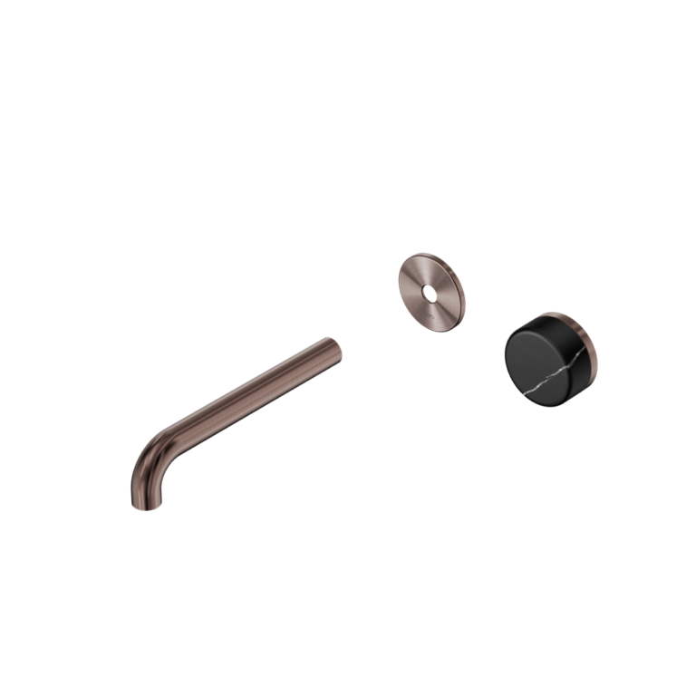 Nero Serenity Progressive Wall Basin Mixer Trim Kit 160/185/220mm - Marquina Black Handle - Design 10