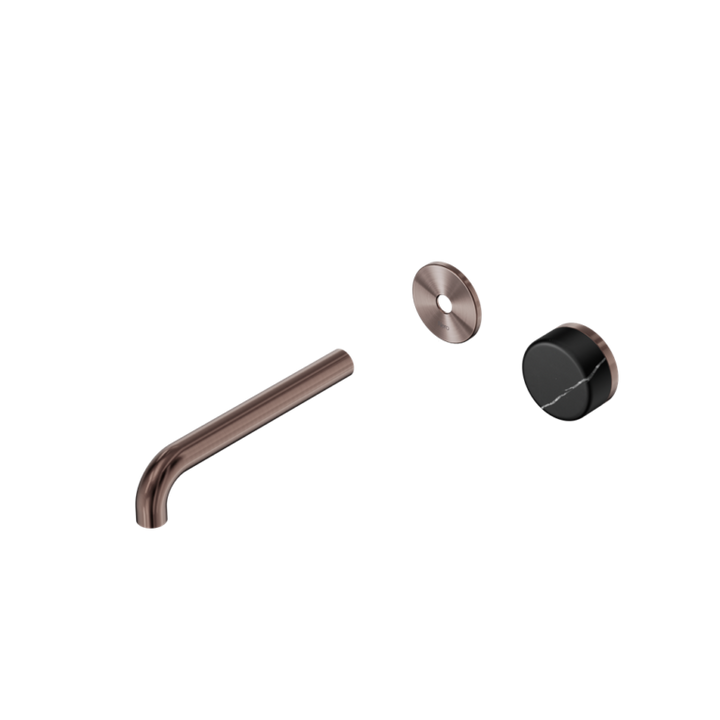 Nero Serenity Progressive Wall Basin Mixer Trim Kit 160/185/220mm - Marquina Black Handle - Design 10