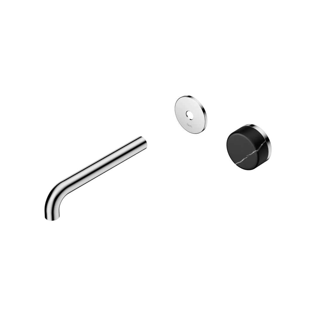 Nero Serenity Progressive Wall Basin Mixer Trim Kit 160/185/220mm - Marquina Black Handle