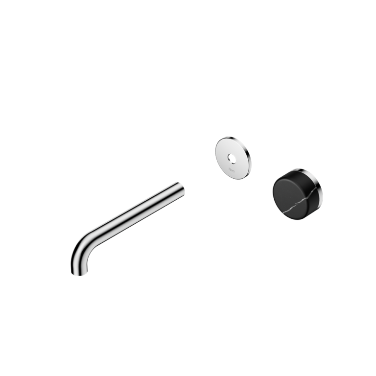 Nero Serenity Progressive Wall Basin Mixer Trim Kit 160/185/220mm - Marquina Black Handle - Design 10