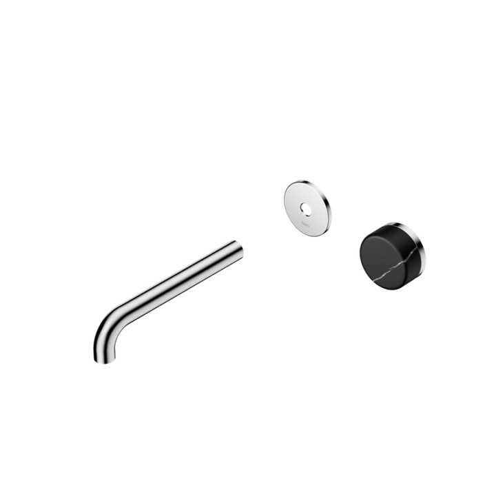 Nero Serenity Progressive Wall Basin Mixer Trim Kit 160/185/220mm - Marquina Black Handle - Design 10