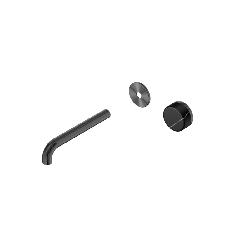 Nero Serenity Progressive Wall Basin Mixer Trim Kit 160/185/220mm - Marquina Black Handle - Design 10