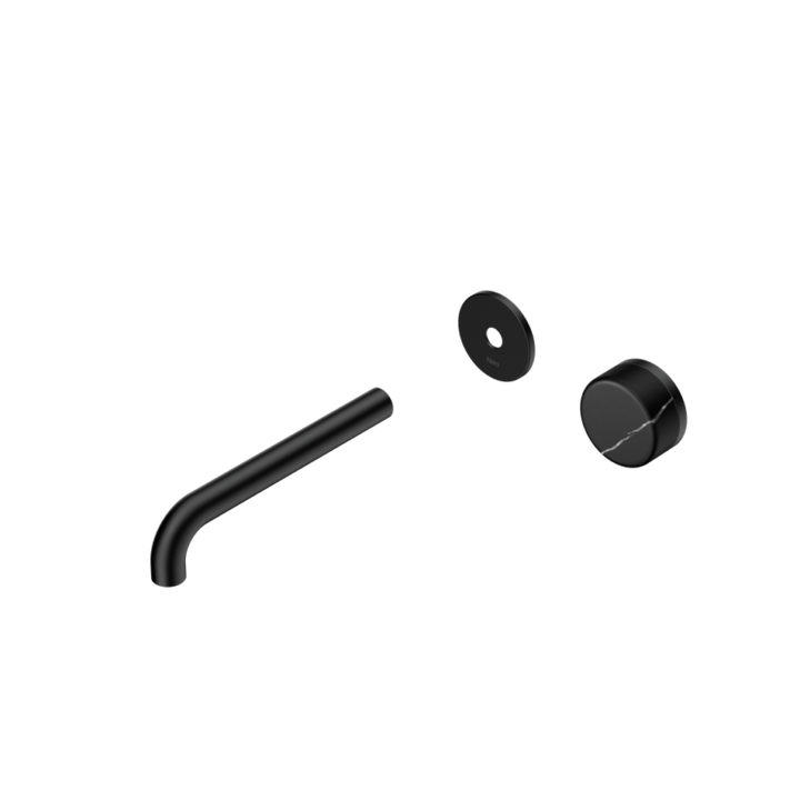 Nero Serenity Progressive Wall Basin Mixer Trim Kit 160/185/220mm - Marquina Black Handle - Design 10