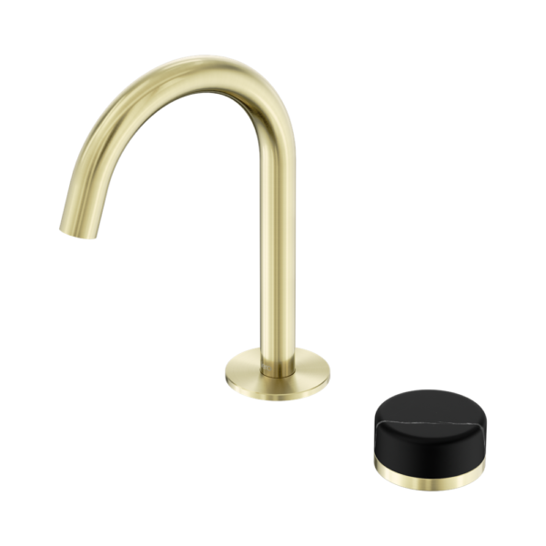 Nero Serenity Progressive Basin Mixer Arc Spout w/ Marquina Black Handle - Design 10