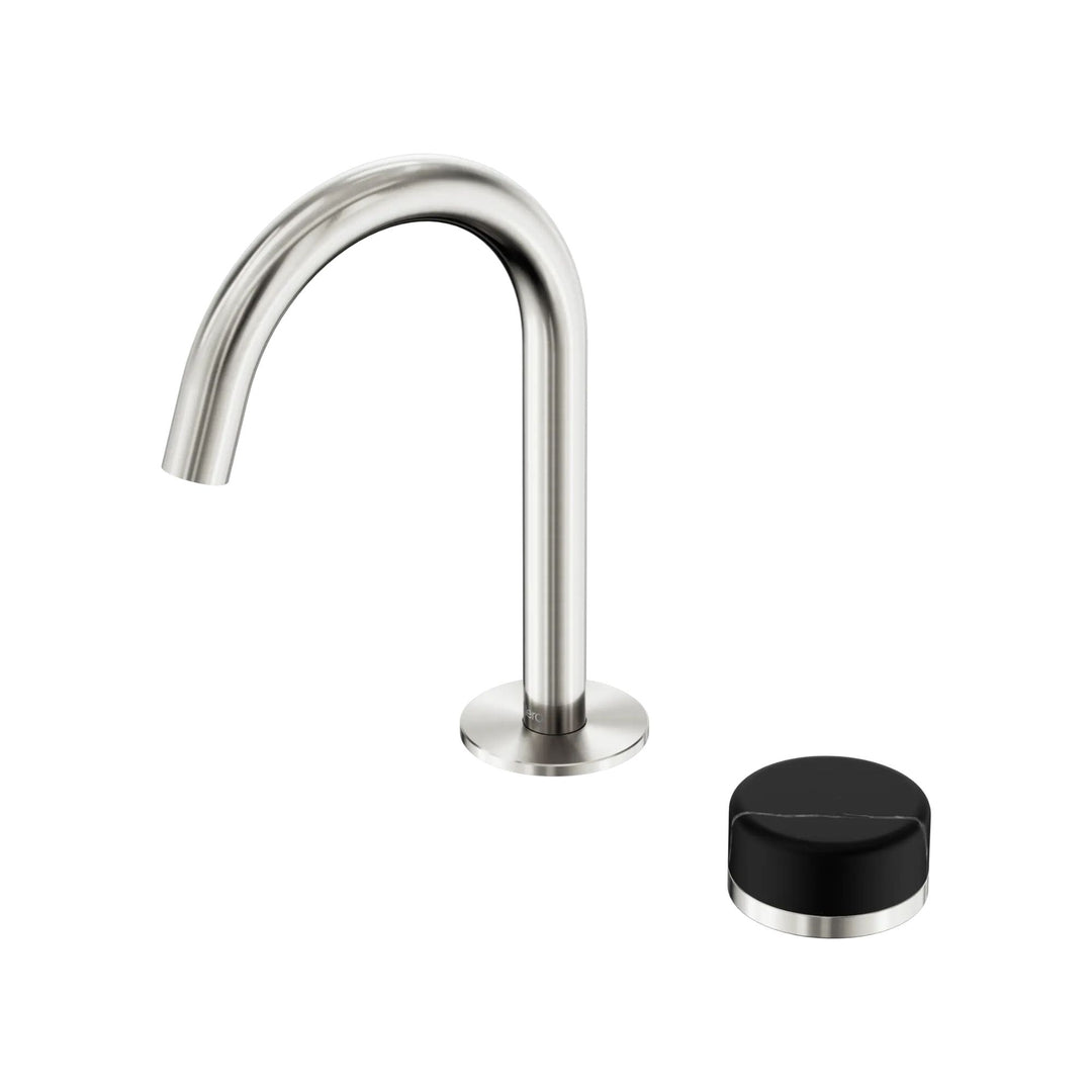 Nero Serenity Progressive Basin Mixer Arc Spout w/ Marquina Black Handle