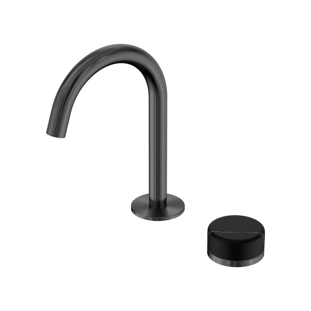 Nero Serenity Progressive Basin Mixer Arc Spout w/ Marquina Black Handle