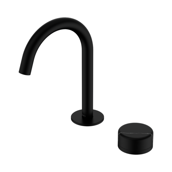Nero Serenity Progressive Basin Mixer Arc Spout w/ Marquina Black Handle - Design 10