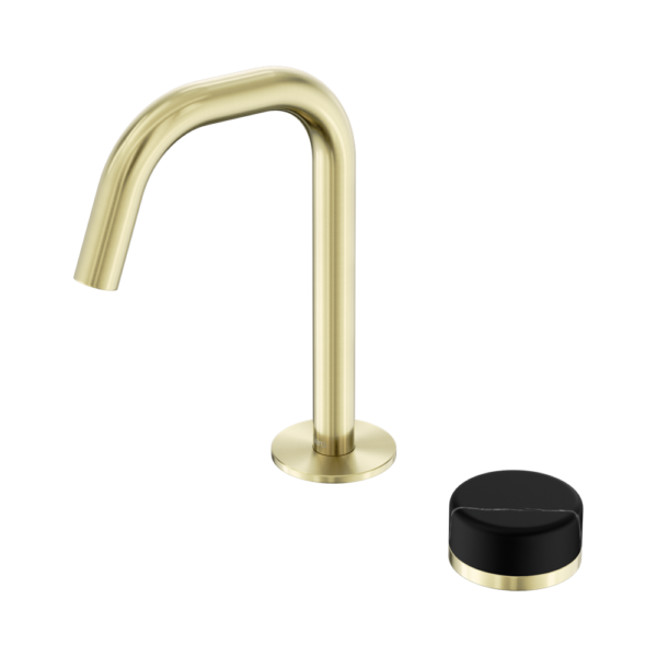 Nero Serenity Progressive Basin Mixer Edge Spout + Marquina Black Handle - Design 10