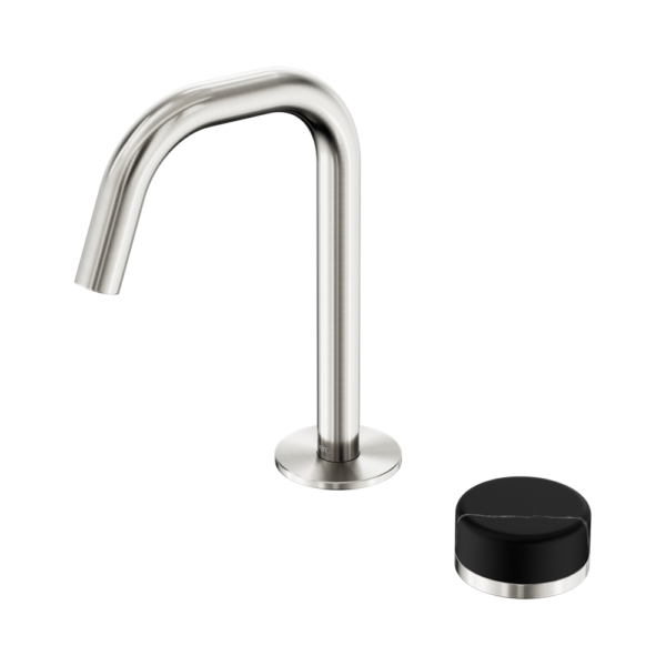Nero Serenity Progressive Basin Mixer Edge Spout + Marquina Black Handle - Design 10
