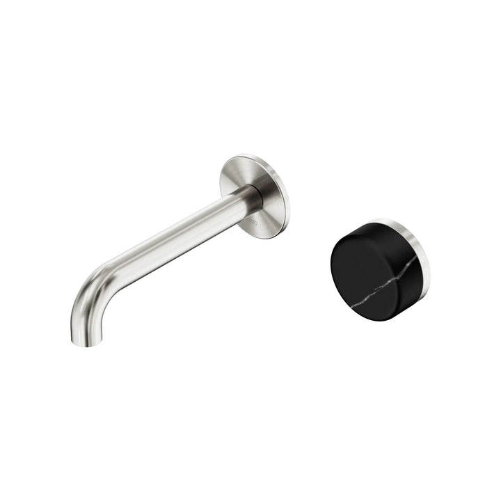 Nero Serenity Progressive Wall Basin Mixer 160mm Spout + Marquina Black Handle