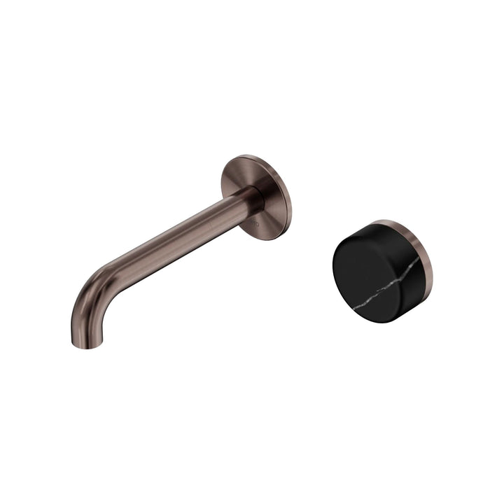 Nero Serenity Progressive Wall Basin Mixer 160mm Spout + Marquina Black Handle