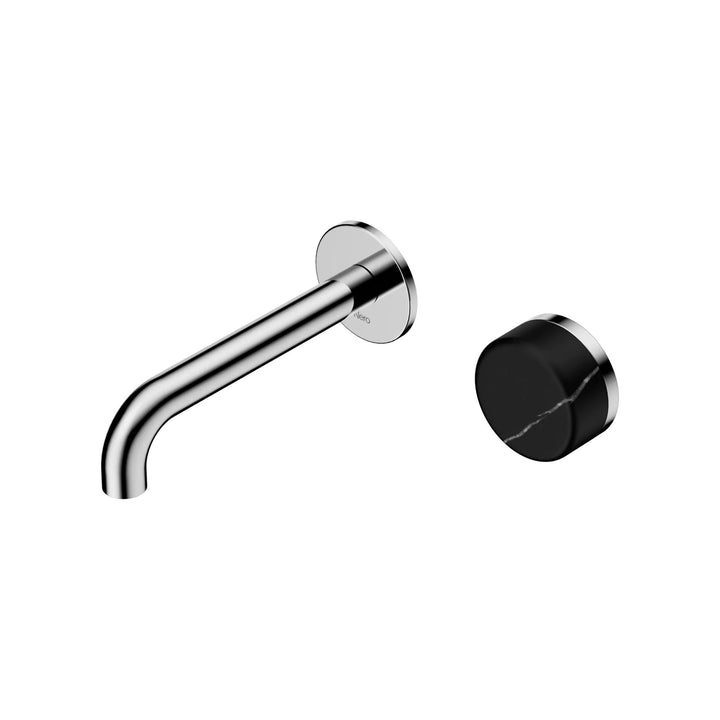 Nero Serenity Progressive Wall Basin Mixer 160mm Spout + Marquina Black Handle