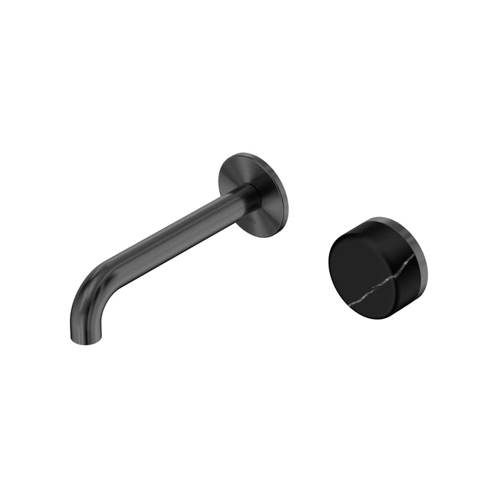 Nero Serenity Progressive Wall Basin Mixer 160mm Spout + Marquina Black Handle