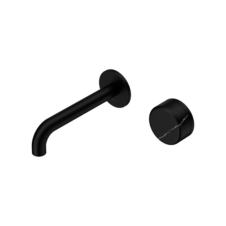 Nero Serenity Progressive Wall Basin Mixer 160mm Spout + Marquina Black Handle
