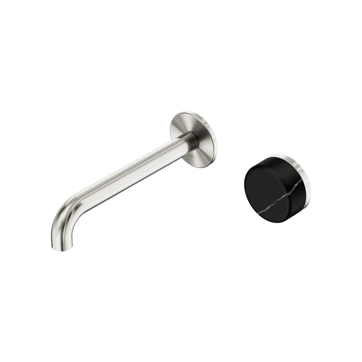 Nero Serenity Progressive Wall Basin Mixer 185mm Spout + Marquina Black Handle