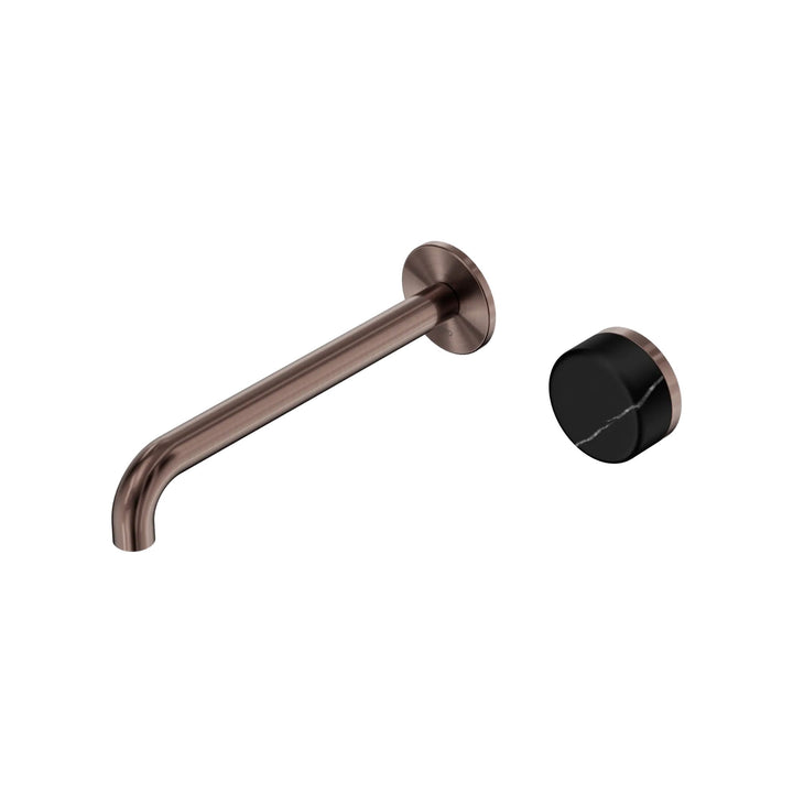 Nero Serenity Progressive Wall Basin Mixer 220mm Spout + Marquina Black Handle