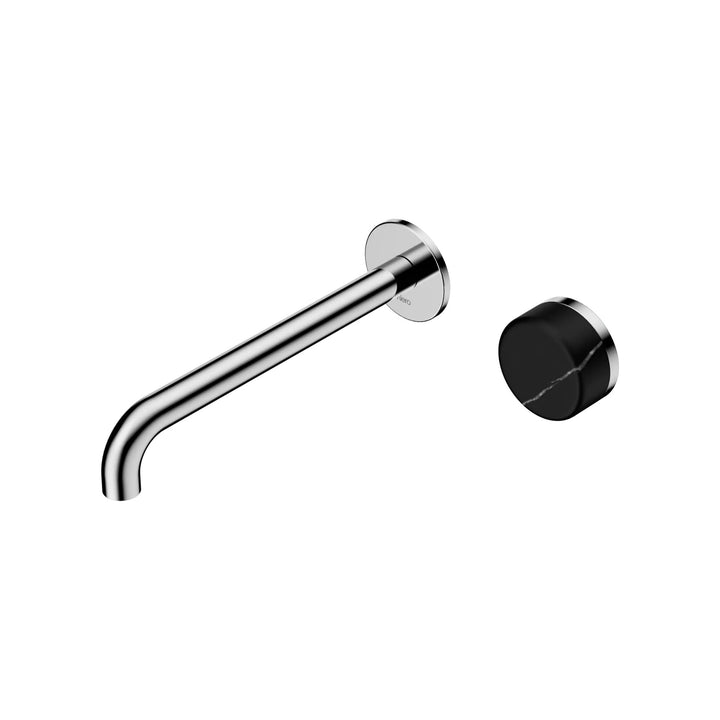 Nero Serenity Progressive Wall Basin Mixer 220mm Spout + Marquina Black Handle