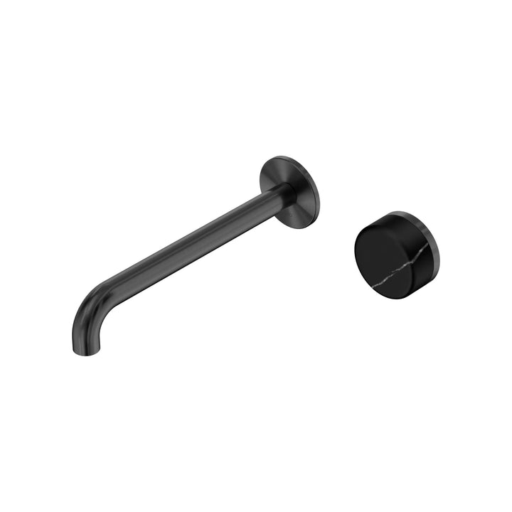 Nero Serenity Progressive Wall Basin Mixer 220mm Spout + Marquina Black Handle