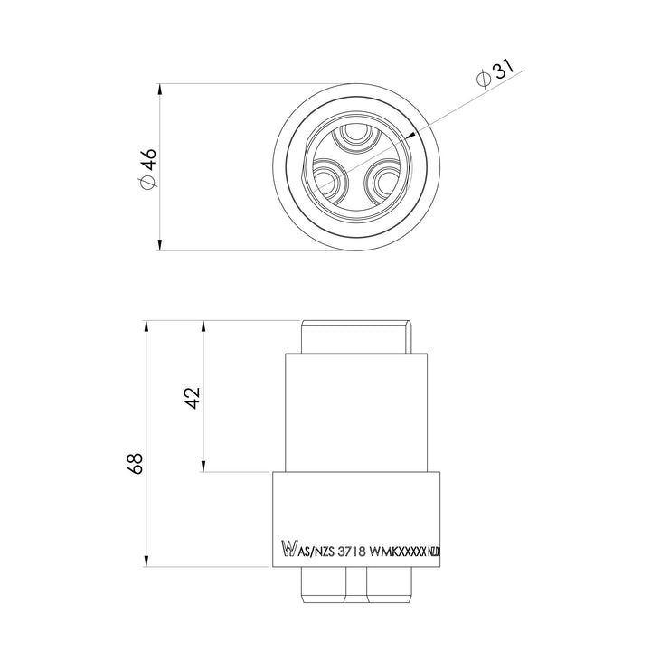 Phoenix SwitchMix 25mm Wall Mixer Body Extension – Lead Free - Design 10