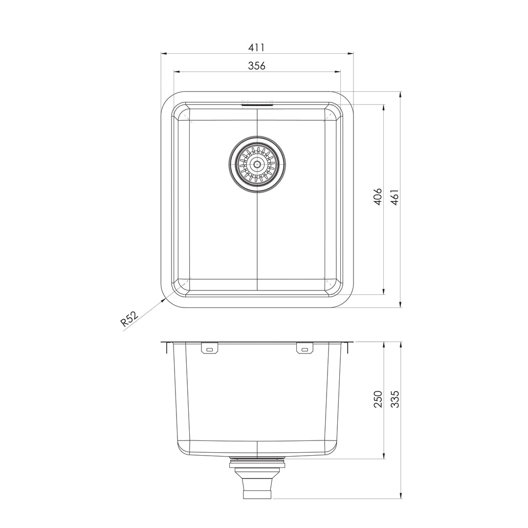 Phoenix 2000 Series 36L Laundry Tub with Overflow