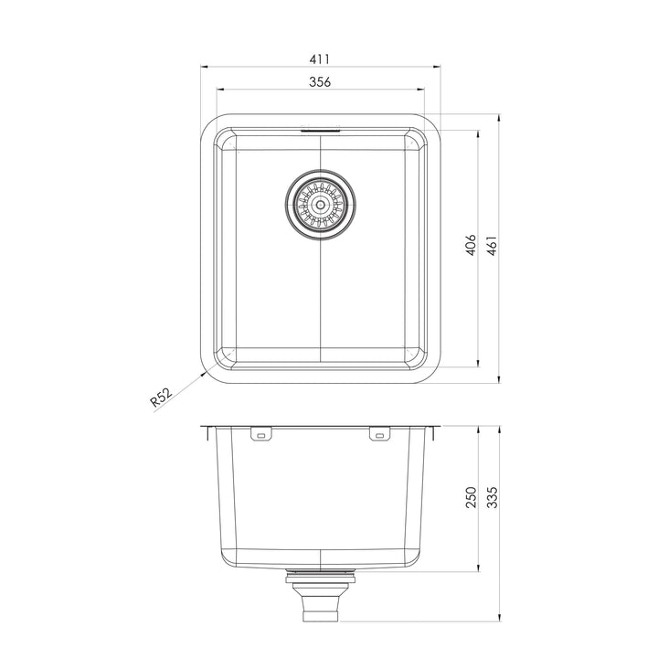 Phoenix 2000 Series 36L Laundry Tub with Overflow