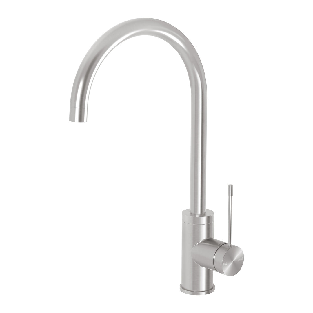 Phoenix Vivid Slimline SS 200mm Gooseneck Sink Mixer - Design 10