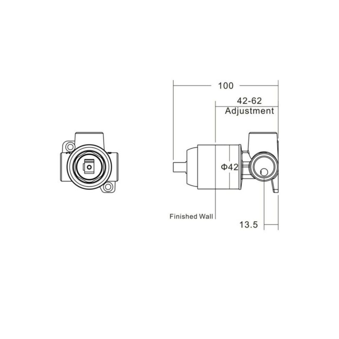 Alder Interchangeable 35mm In-Wall Body Lead Free - SOHO, FLEX, SAMM, MAXX, SURGE, AIKO