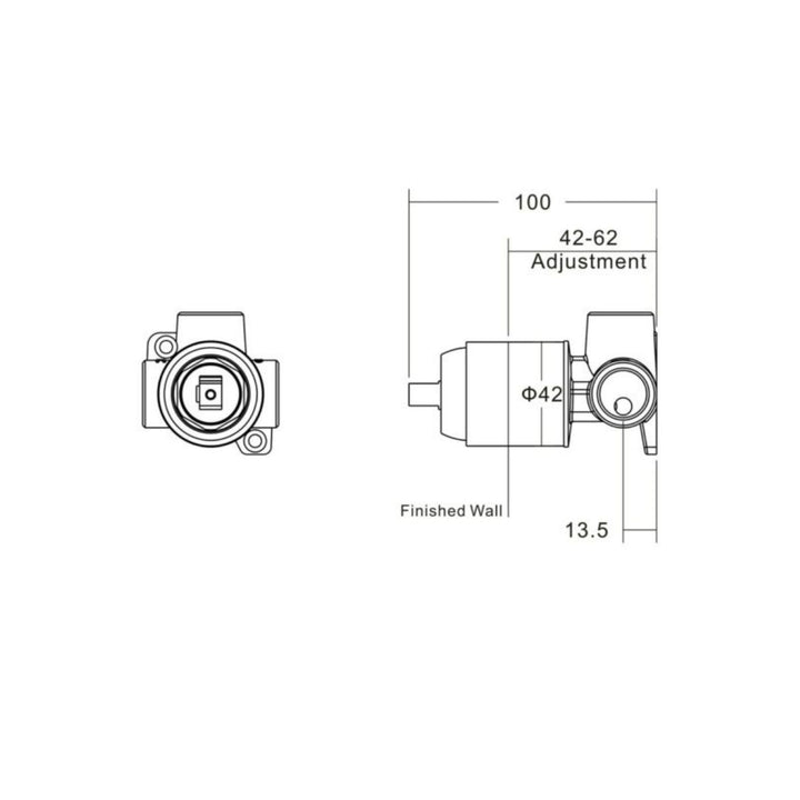 Alder Interchangeable 35mm In-Wall Body Lead Free - SOHO, FLEX, SAMM, MAXX, SURGE, AIKO
