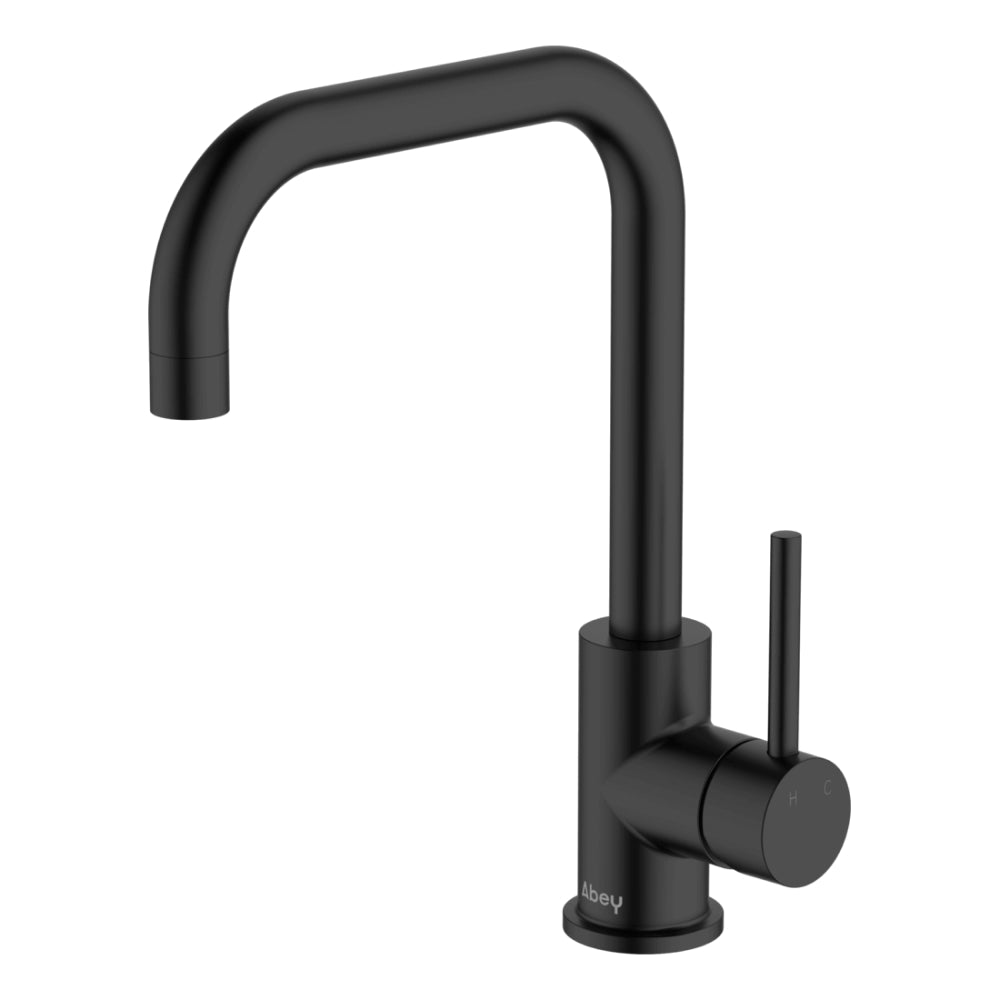 Abey Lucia Square Side Lever Kitchen Sink Mixer Lead Free Matte Black