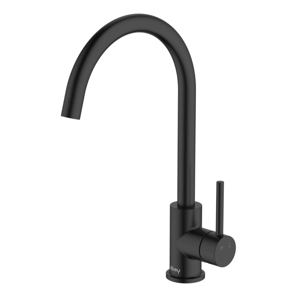 Abey Lucia Gooseneck Side Lever Kitchen Sink Mixer Lead Free - Design 10