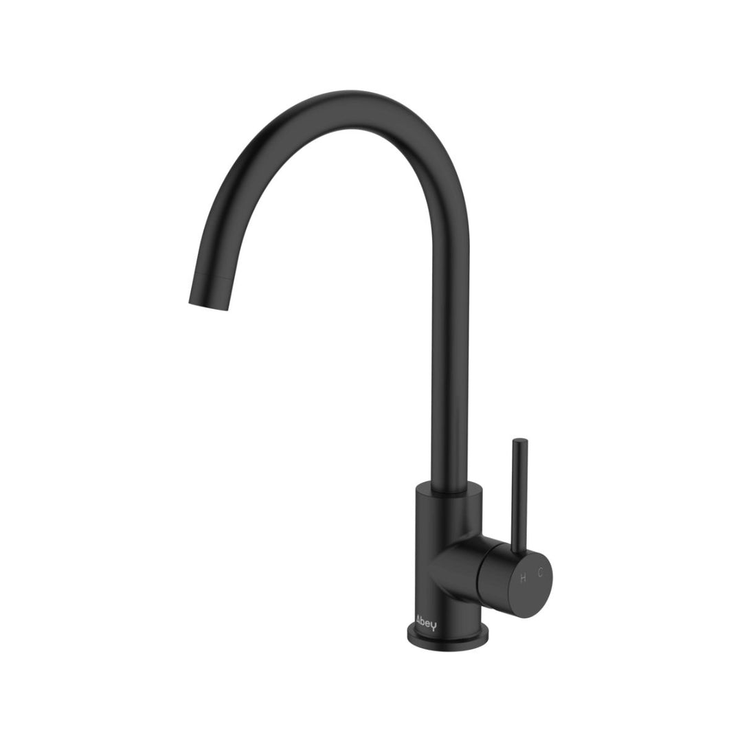 Abey Lucia Gooseneck Side Lever Kitchen Sink Mixer Lead Free
