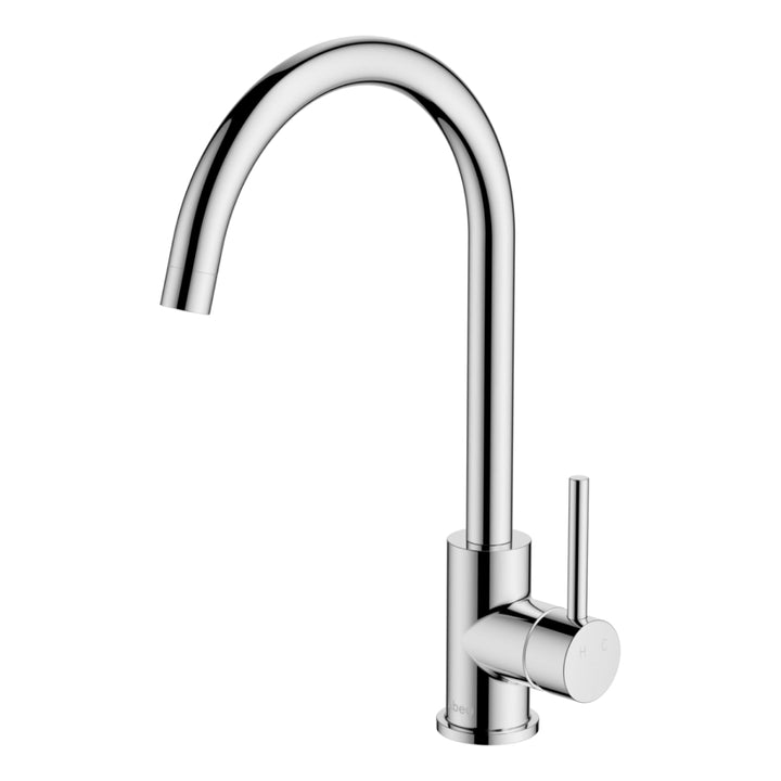 Abey Lucia Gooseneck Side Lever Kitchen Sink Mixer Lead Free - Design 10