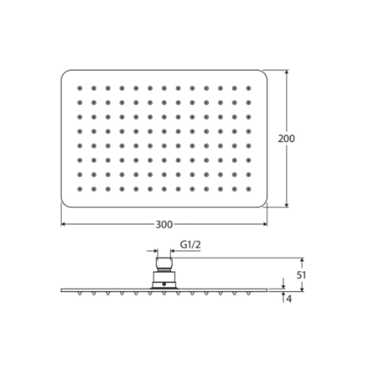 Fienza KOKO Rectangular Shower Head