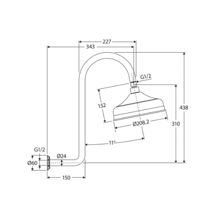 Fienza LILLIAN Shower Arm and Head Set