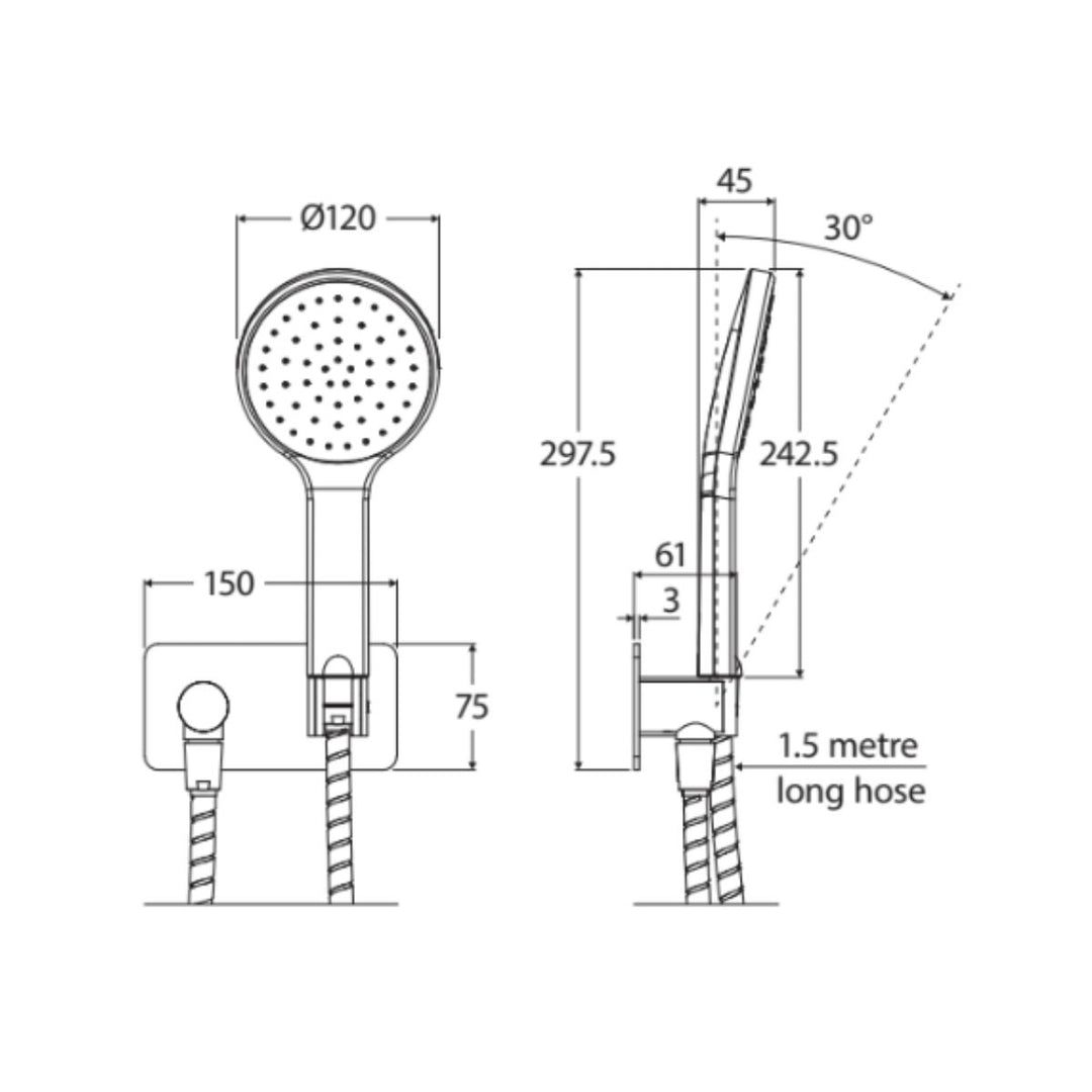 Fienza KAYA Hand Shower Soft Square Plate