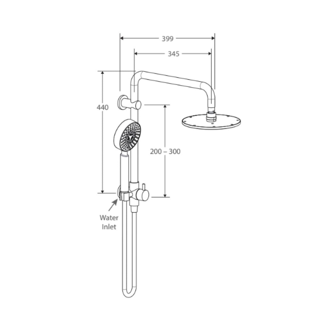 Fienza Isabella Multifunction Twin Half Rail Shower