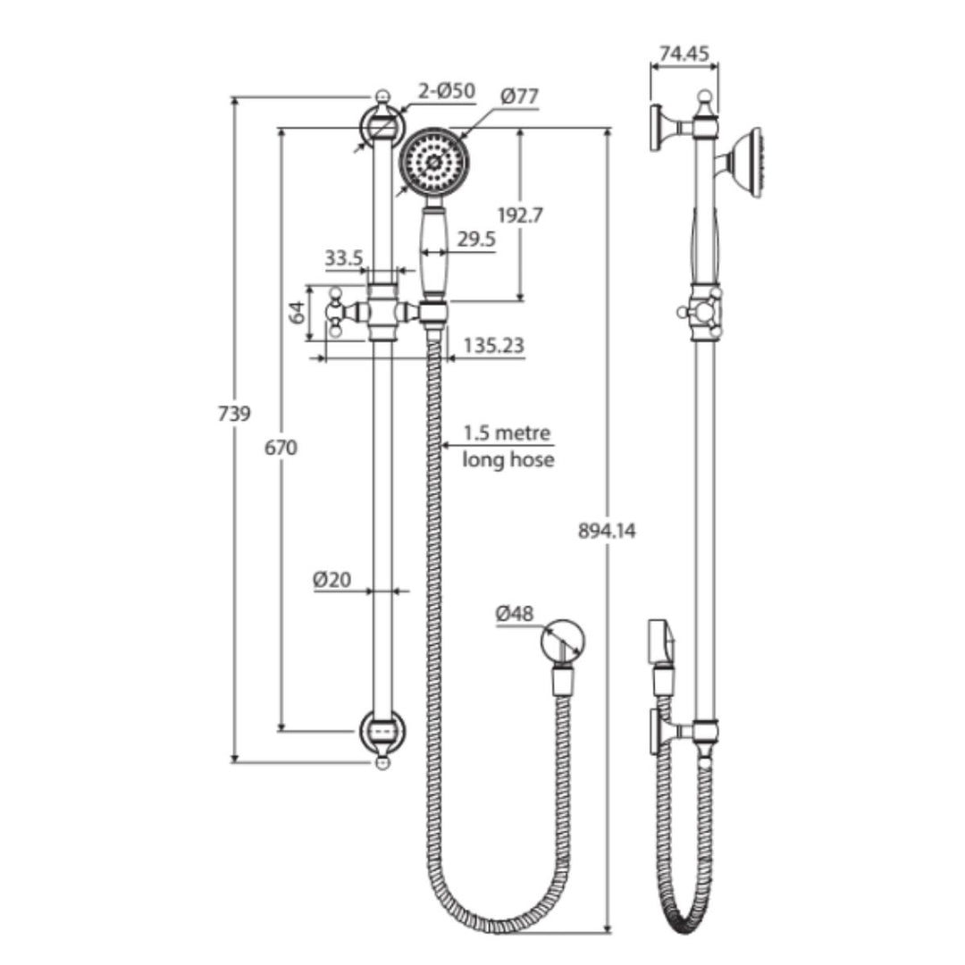 Fienza LILLIAN Rail Shower