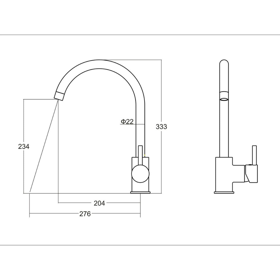 Alder FLEX Gooseneck Sink Mixer Lead Free